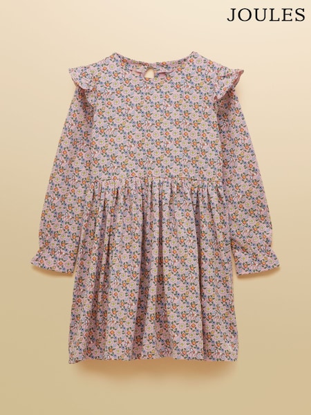 Pink - Joules Girls' Horse Ditsy Long Sleeve Jersey Dress
