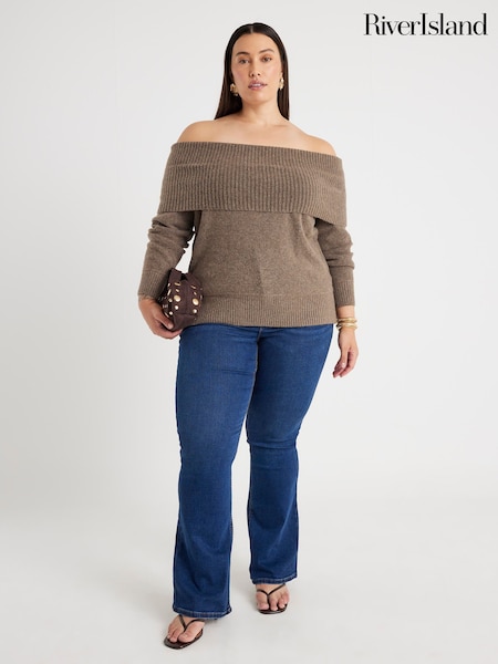 River Island Blue High Rise Sculpt Flare Jeans (G13765) | €62