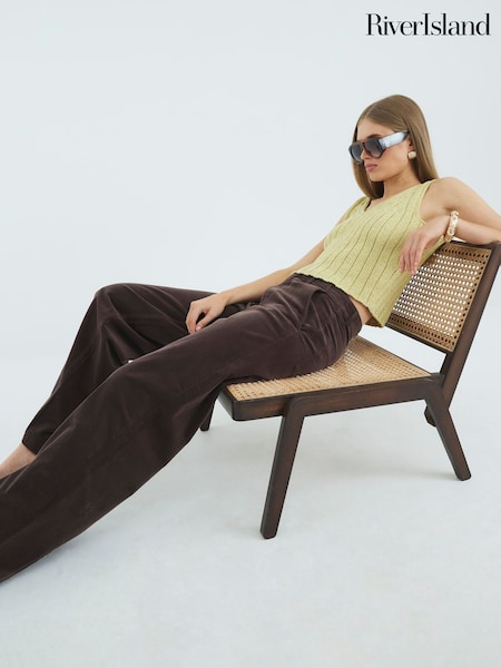 River Island Brown Corduroy Palazzo Jeans (G13773) | €62