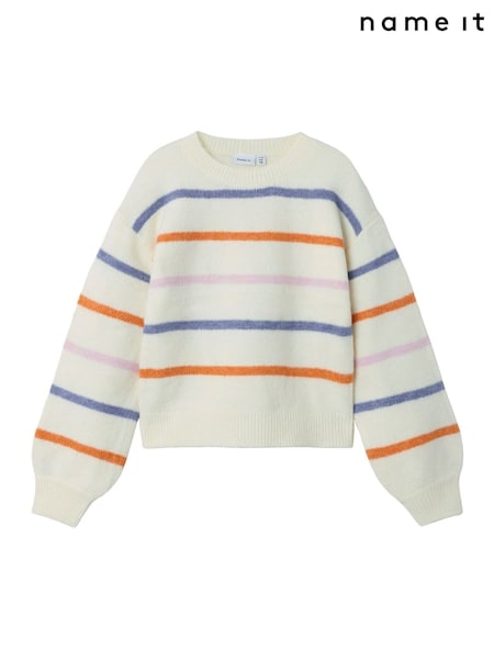 Name It White Cosy Stripe Jumper (G13805) | AED134