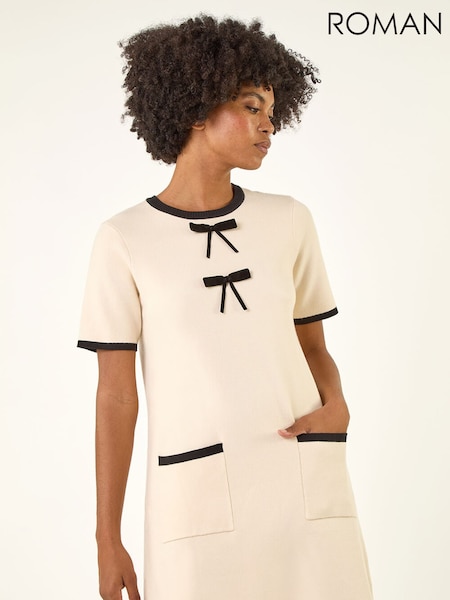 Roman Bow Detail Knitted Dress (G13827) | 75 €