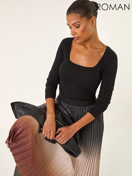 Roman Ombre Pleated Stretch Skirt (G13834) | ‏340 ر.ق.