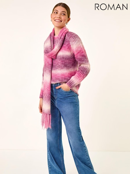 Roman Pink Ombre Knit Scarf & Jumper (G13840) | R$ 700