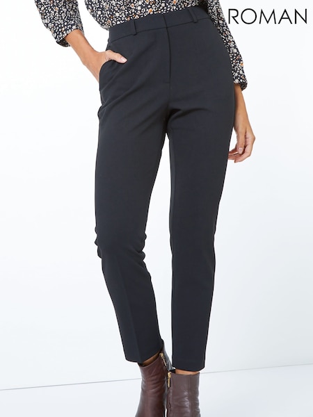 Roman Black Tapered Leg Smart Trousers (G13843) | €42