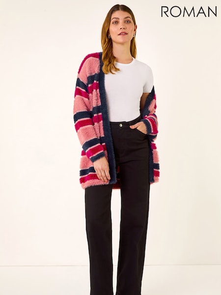 Roman Fluffy Stripe Knit Cardigan (G13878) | € 55