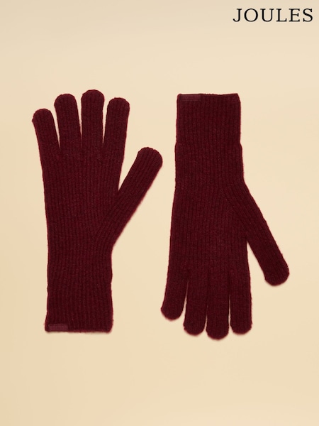 Berry Red - Joules Fine Knit Gloves