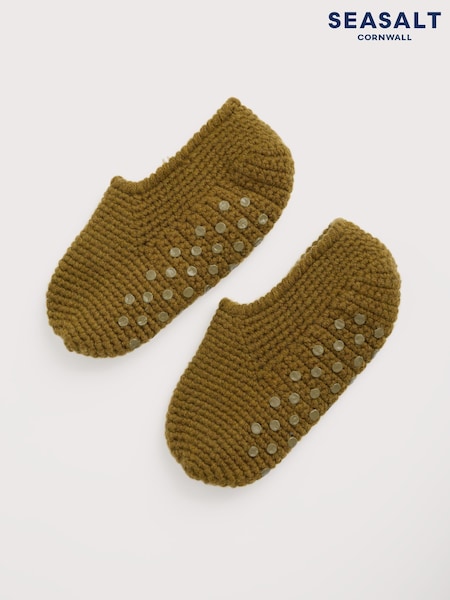 Seasalt Cornwall Green Quiet Room Slipper Socks (G14130) | €59