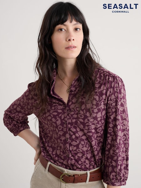 Seasalt Cornwall Purple 3/4 Embrace Shirt (G14158) | €63