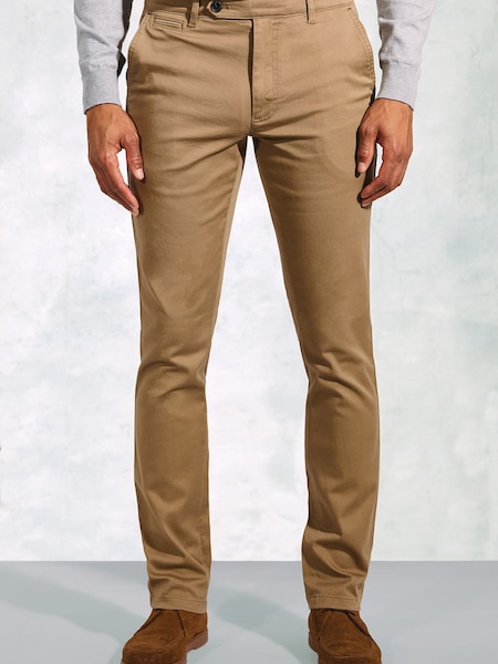 Brook Taverner Brown Cavalry Twill Stretch Cotton Trousers (G14172) | €85