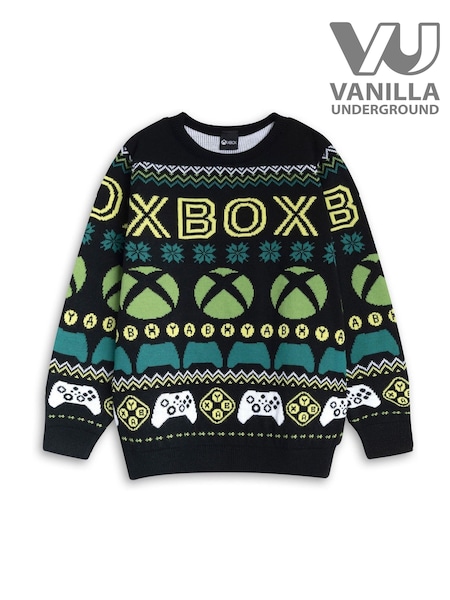 Vanilla Underground Black Xbox Logo Christmas Jumper (G14245) | €37