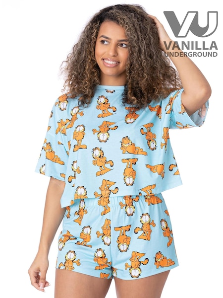 Vanilla Underground Blue Garfield All-Over Print Short Sleeve Short Leg Pyjamas Set (G14247) | €33