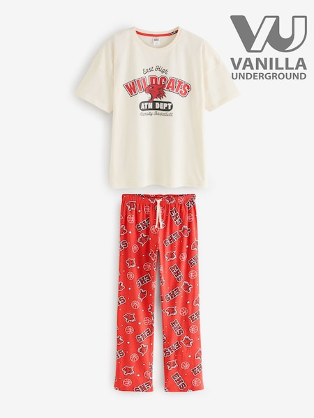 Vanilla Underground White Disney High School Musical 100% Cotton Short Sleeve Long Leg Pyjamas Set (G14250) | €35