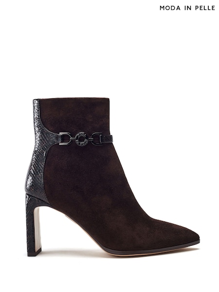 Pallia Pointed Toe Trim Detail Leather Ankle Boots (G14301) | €138