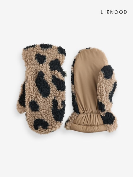Liewood Grethe Brown Fleece Pile Gloves (G14394) | AED157