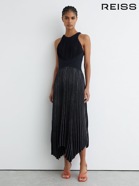 Reiss Rachel Pleated Sleeveless Midi Dress (G14537) | kr5 690