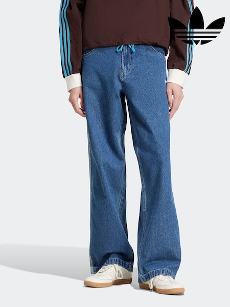adidas Originals Denim Dark Blue Firebird 3-Stripe Jeans (G14597) | €99