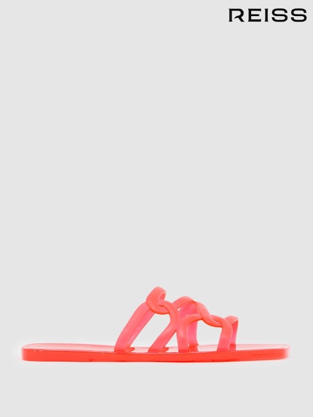 Reiss Pink Juliette Interlocking Jelly Slide Sandals (G14620) | AED490