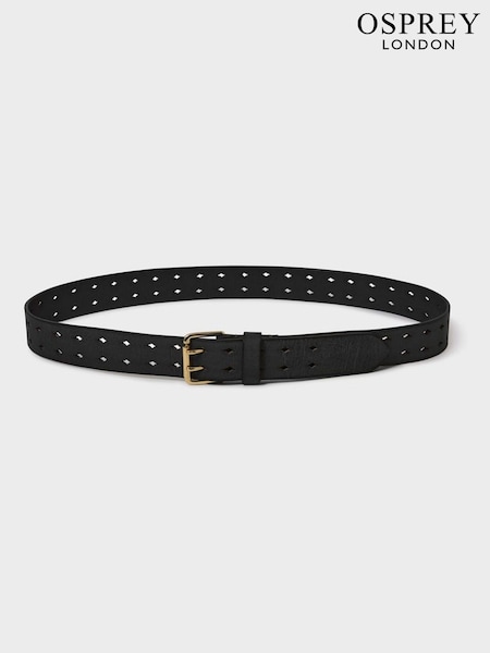 Osprey London The Neverending Double Leather Black Belt (G14686) | AED204