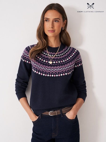 Crew Clothing Blue Fairisle Jumper (G14801) | €87