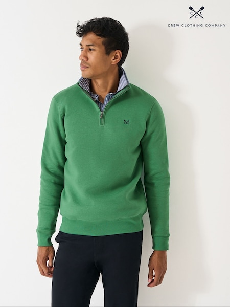 Crew Clothing Green Classic Half Zip Sweatshirt (G14809) | €92