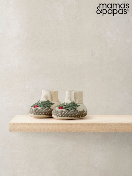 Mamas & Papas Christmas Pudding Brown Booties (G15076) | 22 €