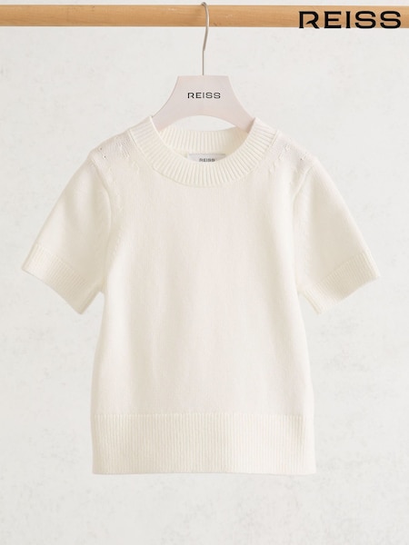 Reiss Ivory Rhea Short Sleeve Jumper (G15165) | AED252