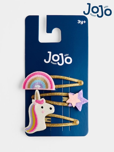 Pink Unicorn - Jojo Maman Bébé 3-pack Clips