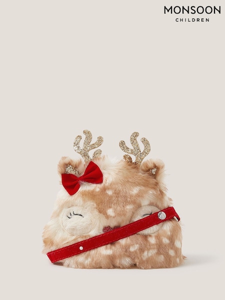 Monsoon Brown Faux Fur Reindeer Purse Bag (G15641) | €18.50