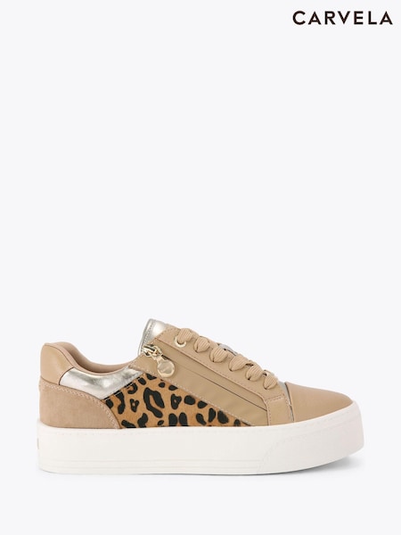 Carvela Brown Statement Zip Trainers (G15648) | R$ 980