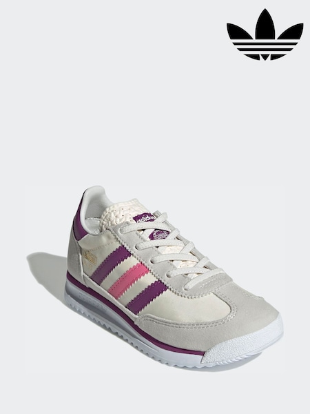 Grey/Purple/Pink - adidas Originals SL 72 RS Elastic Laces Kids Trainers (G15662) | 57 €