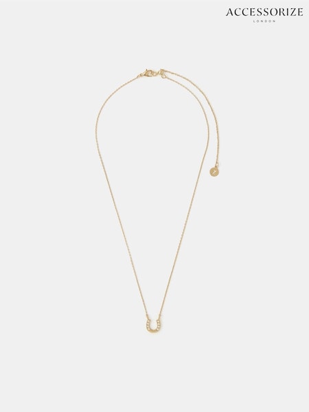 Accessorize 14ct Plated Horseshoe Pendant Necklace (G15909) | 31 €