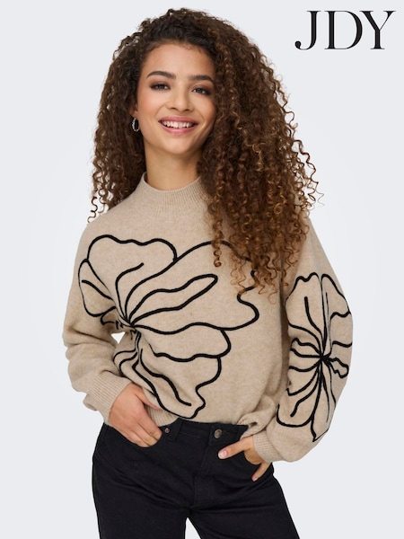 JDY Natural Flower Knitted Long Sleeve Jumper (G15953) | €64