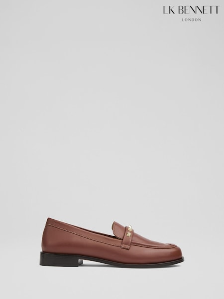 LK Bennett Brown Stellar Leather Loafers (G15964) | €318