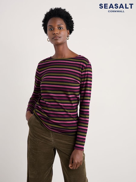 Seasalt Cornwall Plum Purple Sailor T-Shirt (G16035) | 148 QAR