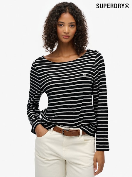 Superdry Black Studios Slub Long Sleeve Top (G16080) | R$ 265