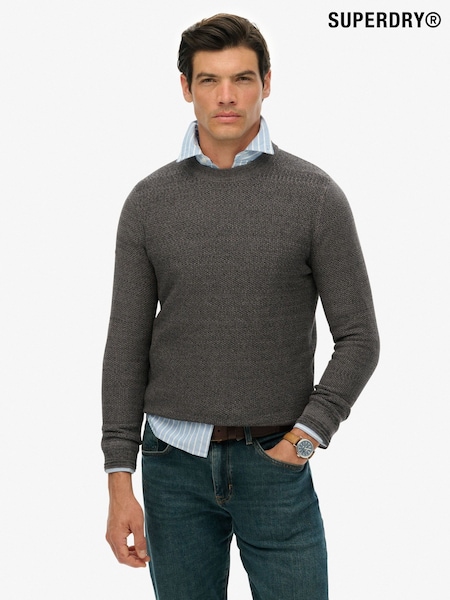 Superdry Black Light Weight Cotton Texture Jumper (G16081) | 272 QAR