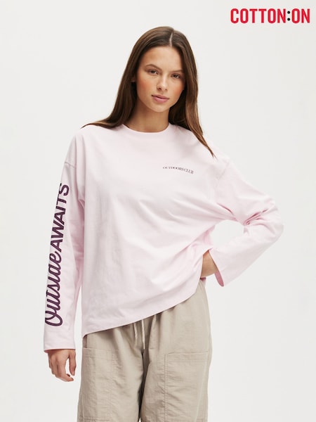 Hellpink - Cotton On Long Sleeve Graphic Crew Top (G16086) | 39 €