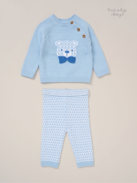 Rock-A-Bye Baby Boutique Blue True Knit Cardigan, Trousers Outfit Set (G16222) | 34 €