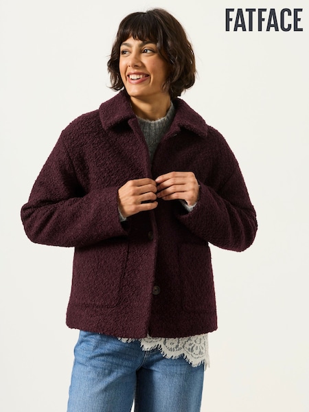 بنفسجي برقوقي - Fatface Boucle Jacket