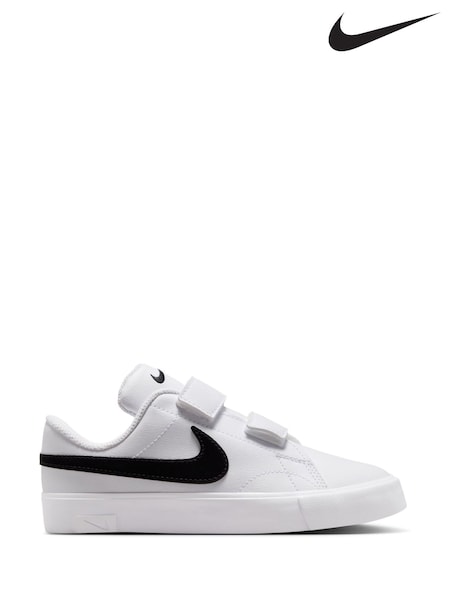 White/Black - Nike Junior Tennis Essential Trainers