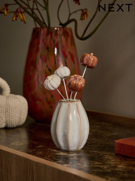 Autumn Pumpkin Wire And Ceramic Ornament