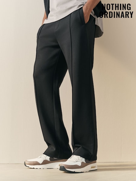 Nothing Ordinary Black Straight Fit Pintuck Jogger (G16480) | $100