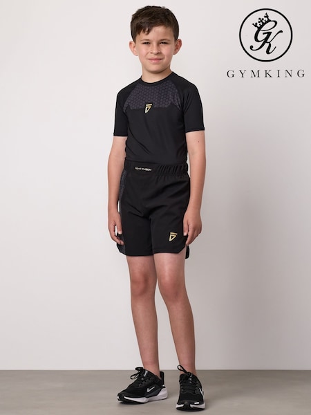 Gym King Black Kids Combat Short Sleeve Rash Guard (G16494) | 148 QAR