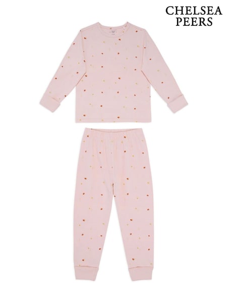Chelsea Peers Pink Mini Mushroom Print Long Pyjamas Set (G16757) | AED134
