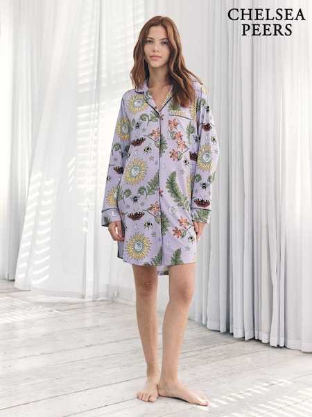 Chelsea Peers Purple Moonlit Forest Print Nightshirt (G16759) | €44
