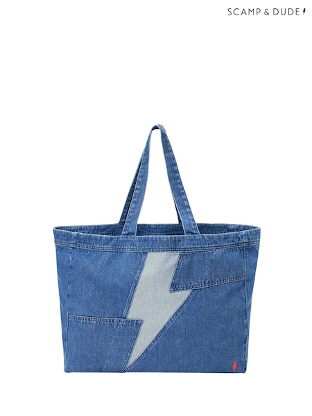 SCAMP & DUDE Blue Denim Bolt Tote Bag Bolt Patchwork (G16800) | €66