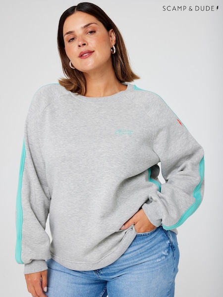 SCAMP & DUDE Grey Oversized Sweatshirt Colourblock (G16805) | R$ 590
