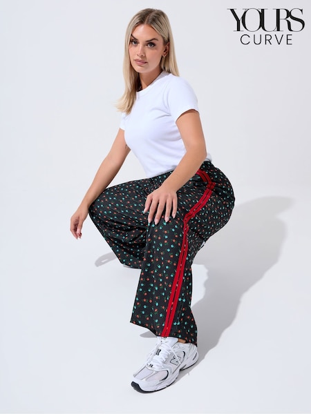 Yours Curve Black Limited Stripe Trousers (G16955) | €43