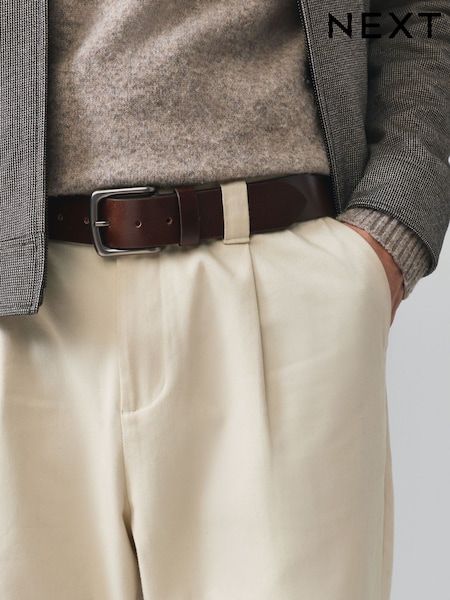 Chocolate Brown Casual Leather Belt (G16976) | ₪76