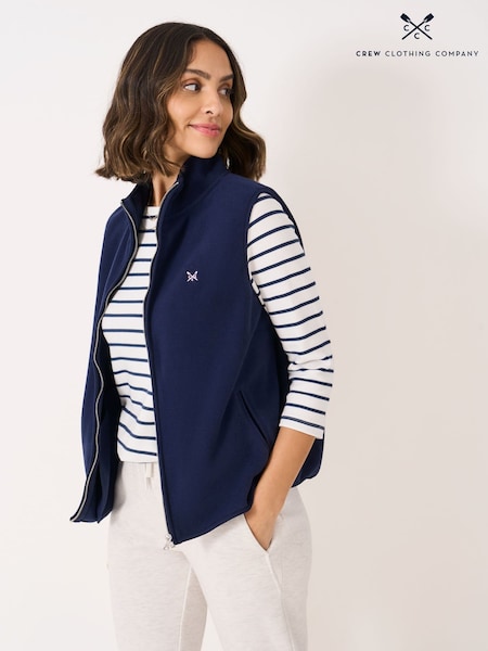 Crew Clothing Blue Micro Fleece Zip Curved Edge Gilet (G18243) | €69